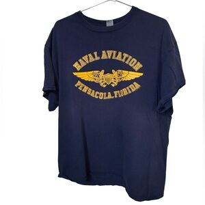 Vintage Naval Aviation Academy Pensacola Florida Navy Blue Men’s XL T-Shirt